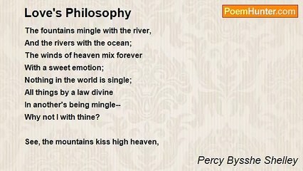 Percy Bysshe Shelley - Love's Philosophy
