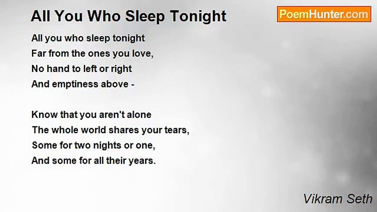 Vikram Seth - All You Who Sleep Tonight