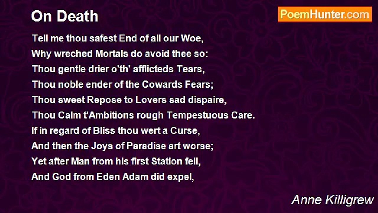 Anne Killigrew - On Death