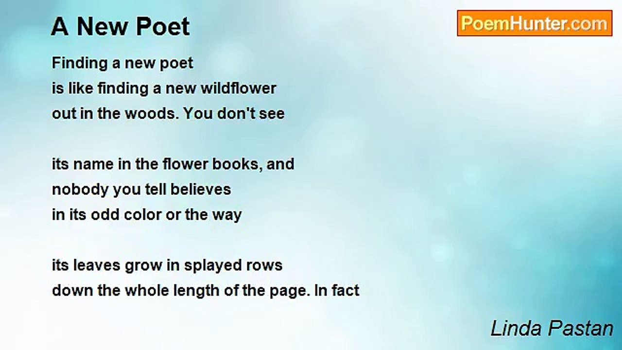 Linda Pastan - A New Poet