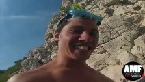 Twerking on cliff goes wrong ( slowmo)