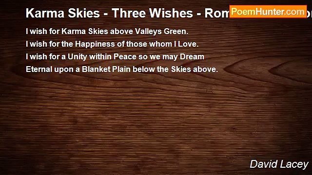 David Lacey - Karma Skies - Three Wishes - Romantic Delusions