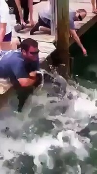 Il voulait faire le malin à attraper un poisson à la main, il va vite le regretter