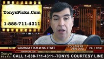 North Carolina St Wolfpack vs. Georgia Tech Yellow Jackets Free Pick Prediction NCAA College Football Odds Preview 11-8-2014