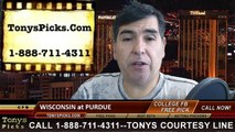 Purdue Boilermakers vs. Wisconsin Badgers Free Pick Prediction NCAA College Football Odds Preview 11-8-2014