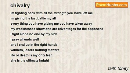 faith toney - chivalry