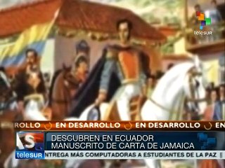 Hallan en Ecuador "Carta de Jamaica" escrita por Bolívar