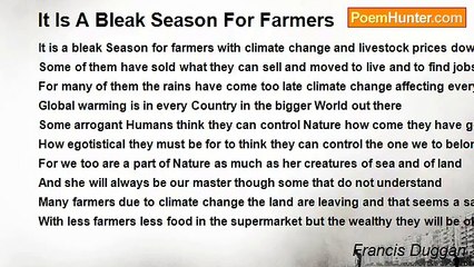 Francis Duggan - It Is A Bleak Season For Farmers