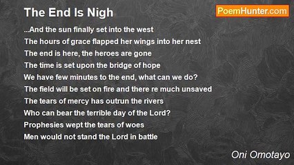 Oni Omotayo - The End Is Nigh