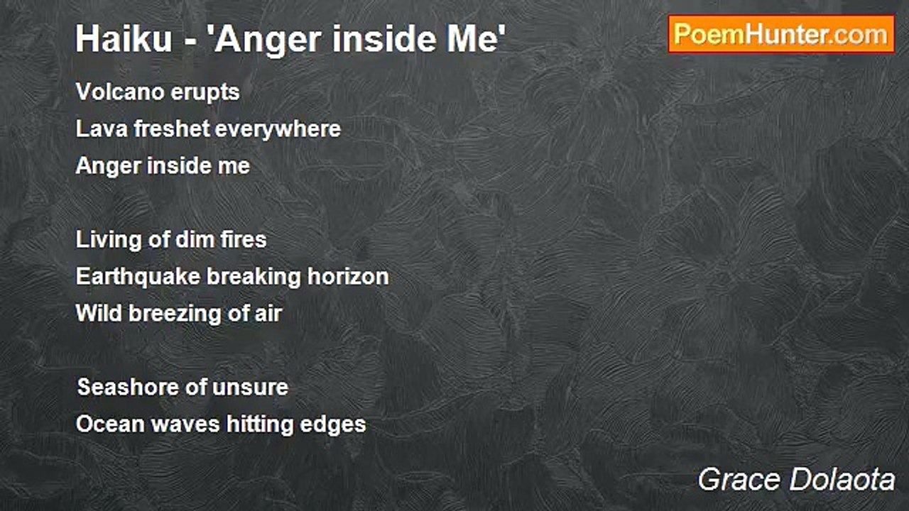 Grace Dolaota - Haiku - 'Anger inside Me'