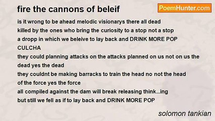 solomon tankian - fire the cannons of beleif