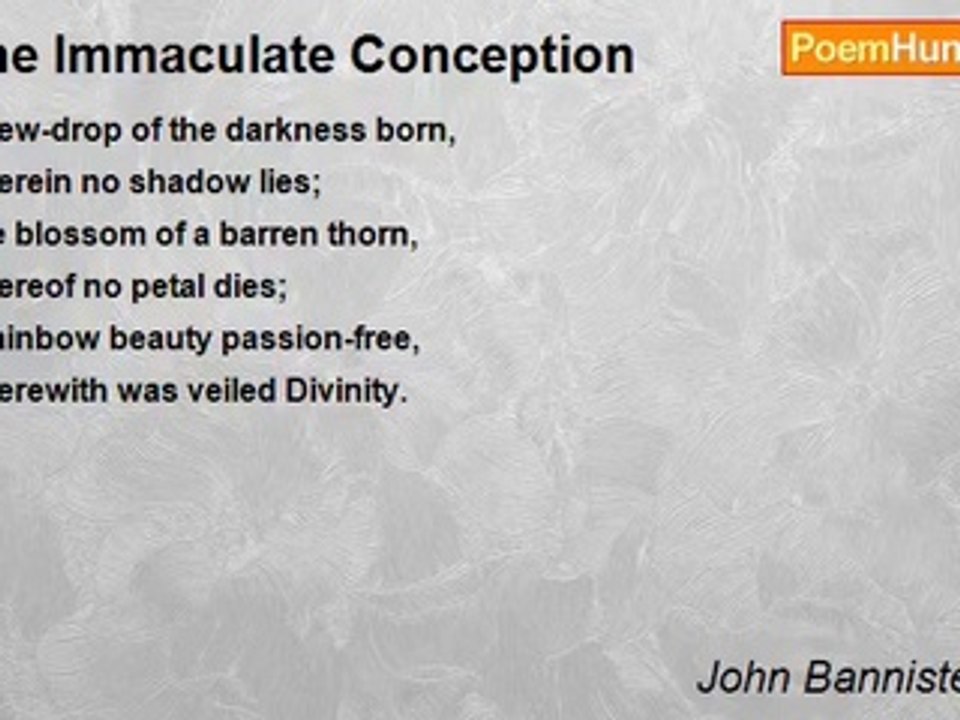 John Bannister Tabb - The Immaculate Conception