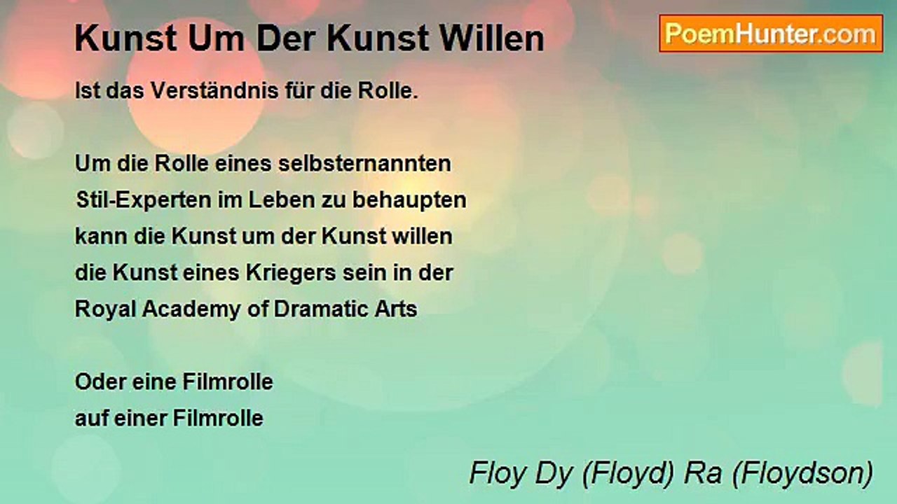 Floy Dy (Floyd) Ra (Floydson) - Kunst Um Der Kunst Willen