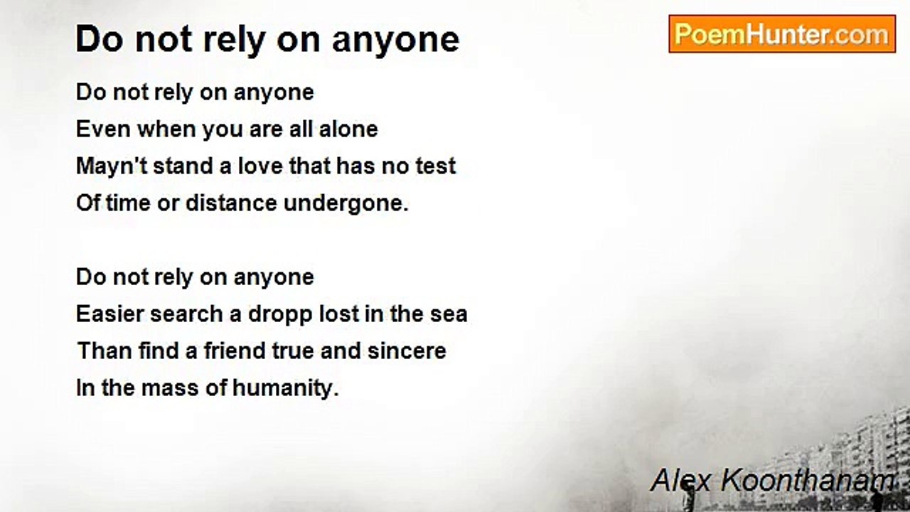 Alex Koonthanam - Do not rely on anyone