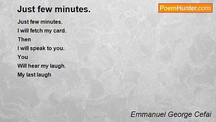 Emmanuel George Cefai - Just few minutes.