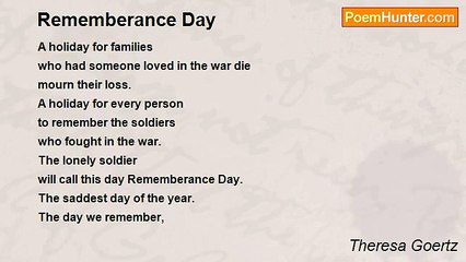 Theresa Goertz - Rememberance Day