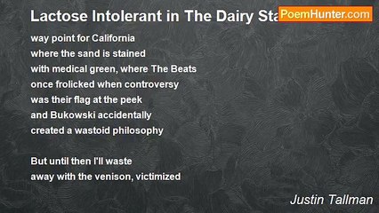 Justin Tallman - Lactose Intolerant in The Dairy State