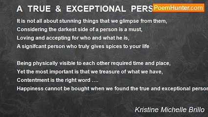 Kristine Michelle Brillo - A  TRUE  &  EXCEPTIONAL  PERSON