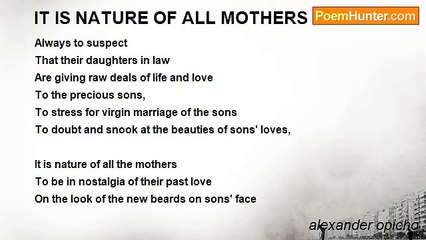 alexander opicho - IT IS NATURE OF ALL MOTHERS