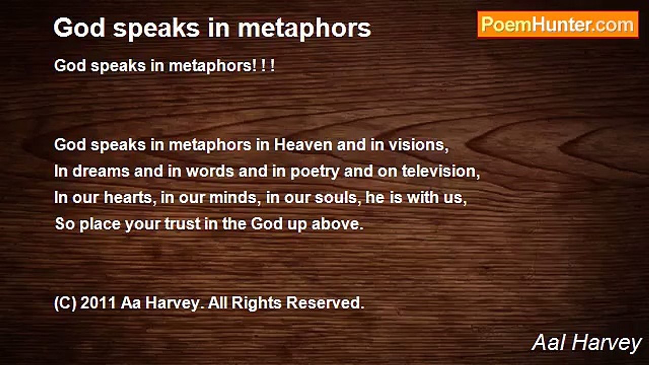 AaI Harvey - God speaks in metaphors