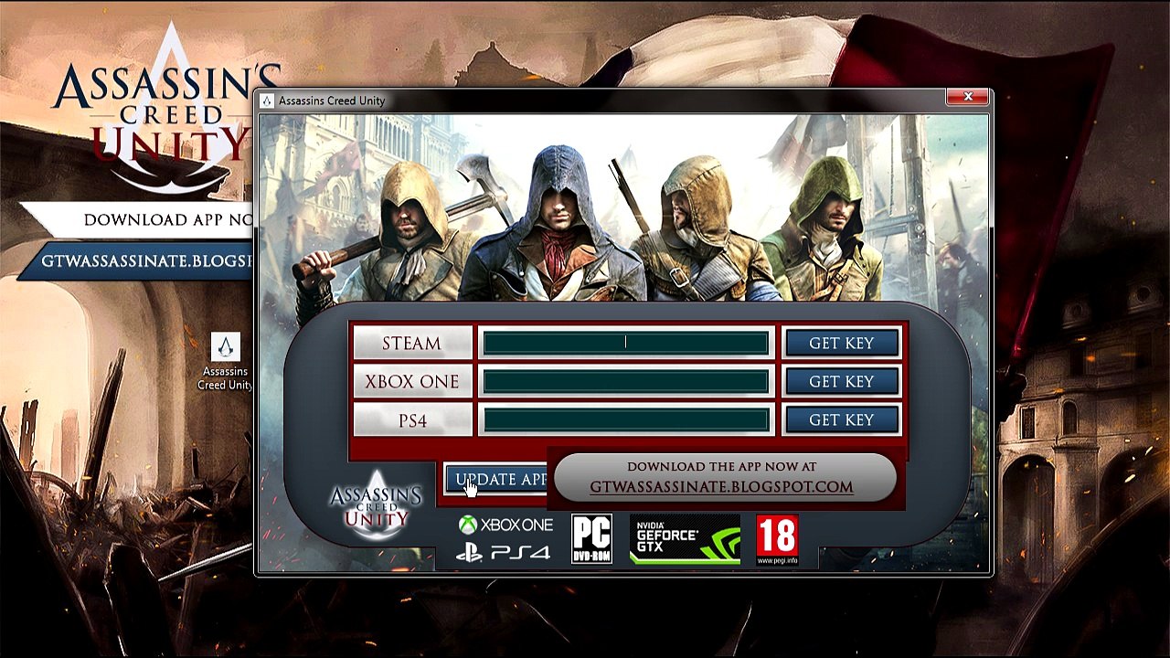 Assassins Creed Unity free Steam Keys giveaway!