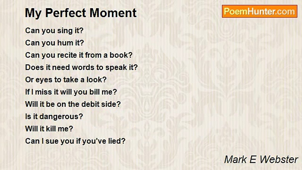 Mark E Webster - My Perfect Moment
