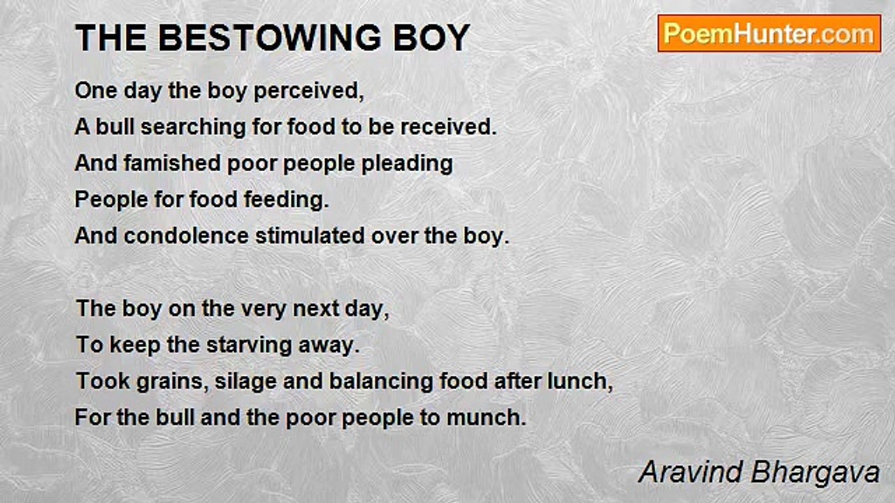 Aravind Bhargava - THE BESTOWING BOY