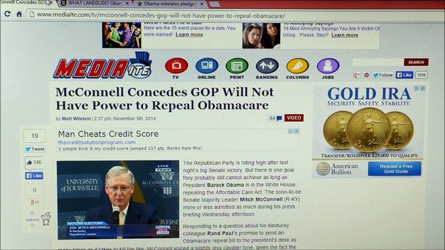 McCONNELL WONT REPEAL OBAMACARE. OBAMA TO GIVE EXECUTIVE AMNESTY TO ILLEGAL IMMIGRANTS.