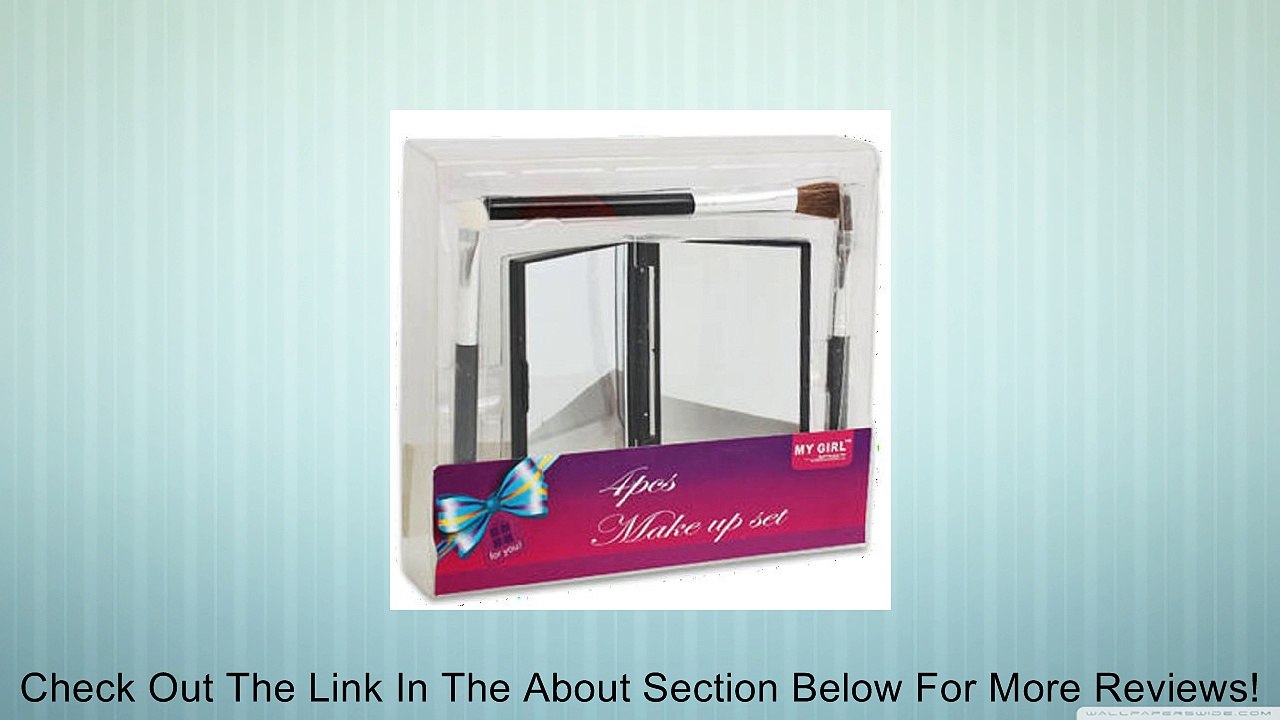 Cosmetic Toiletry Bag Gift Set - 3-piece Black with Pink Trim Bag Set, 1 Small Bag (7.5 in x 5.5), 1 Medium Bag (10 in x 6.5) and 1 Large Bag (11.5 in x 8.5 in) Make-up, Christmas Gift, Dorm Room, Travel, Cosmetic Bag Set PLUS Bonus Compact Mirror & Brush