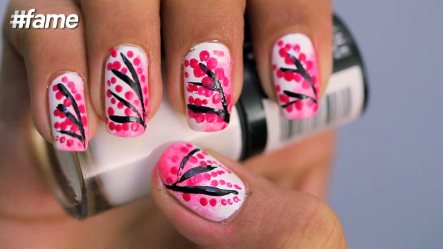 Japanese Cherry Blossom Nail Art _ Themed Nail Art