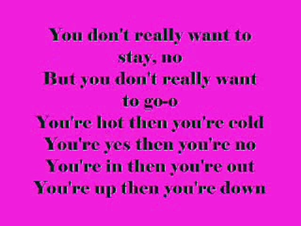 Katy Perry _Hot N Cold_ Lyrics