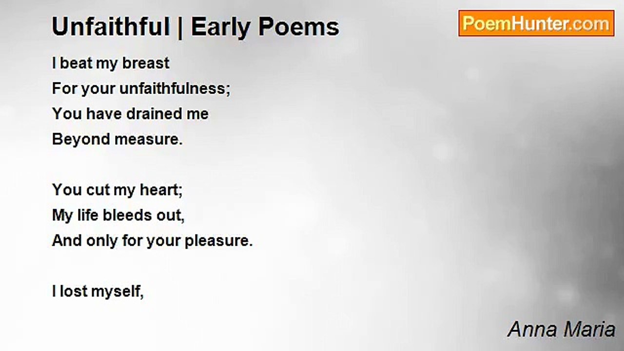 Anna Maria - Unfaithful | Early Poems