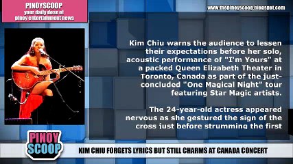 Kim Chiu Forgets Lyrics But Still Charms The Audience At One Magical Night Tour In Canada
