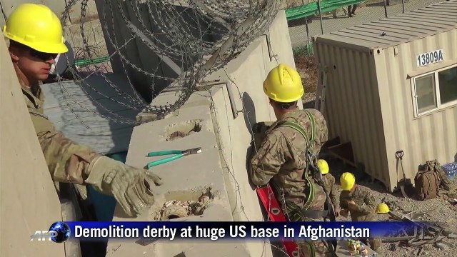 Demolition derby at huge US base as Afghan exit quickens