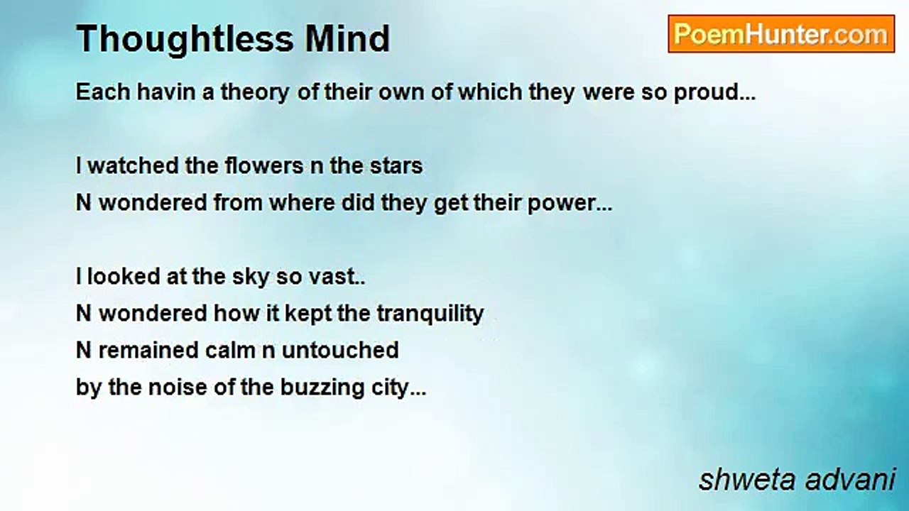 shweta advani - Thoughtless Mind