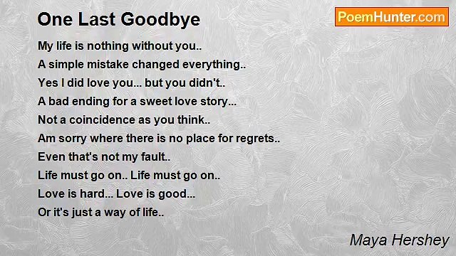 Maya Hershey - One Last Goodbye
