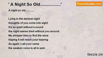 fawzia zie - ' A Night So Old..................'