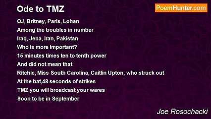 Joe Rosochacki - Ode to TMZ