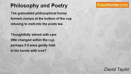 David Taylor - Philosophy and Poetry