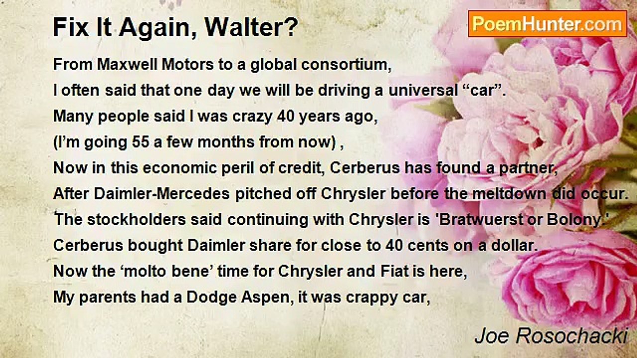 Joe Rosochacki - Fix It Again, Walter?