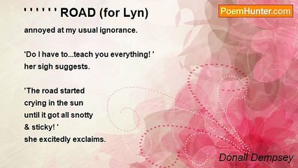 Dónall Dempsey - ' ' ' ' ' ' ROAD (for Lyn)