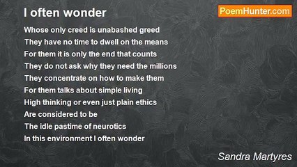 Sandra Martyres - I often wonder