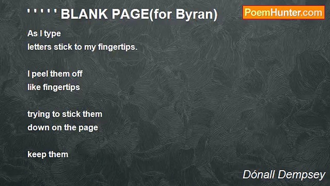 Dónall Dempsey - ' ' ' ' ' BLANK PAGE(for Byran)