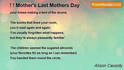 Alison Cassidy - ! ! Mother's Last Mothers Day