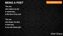 Afzal Shauq - BEING A POET