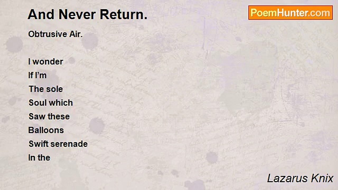 Lazarus Knix - And Never Return.