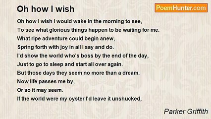 Parker Griffith - Oh how I wish