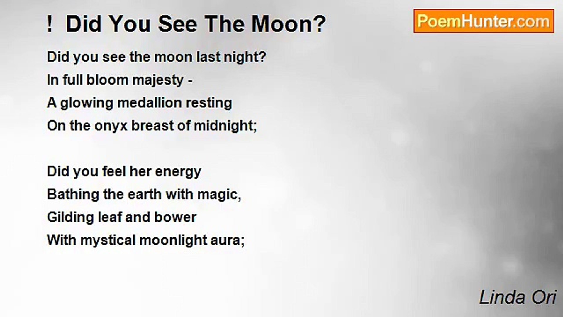 ⁣Linda Ori - !  Did You See The Moon?