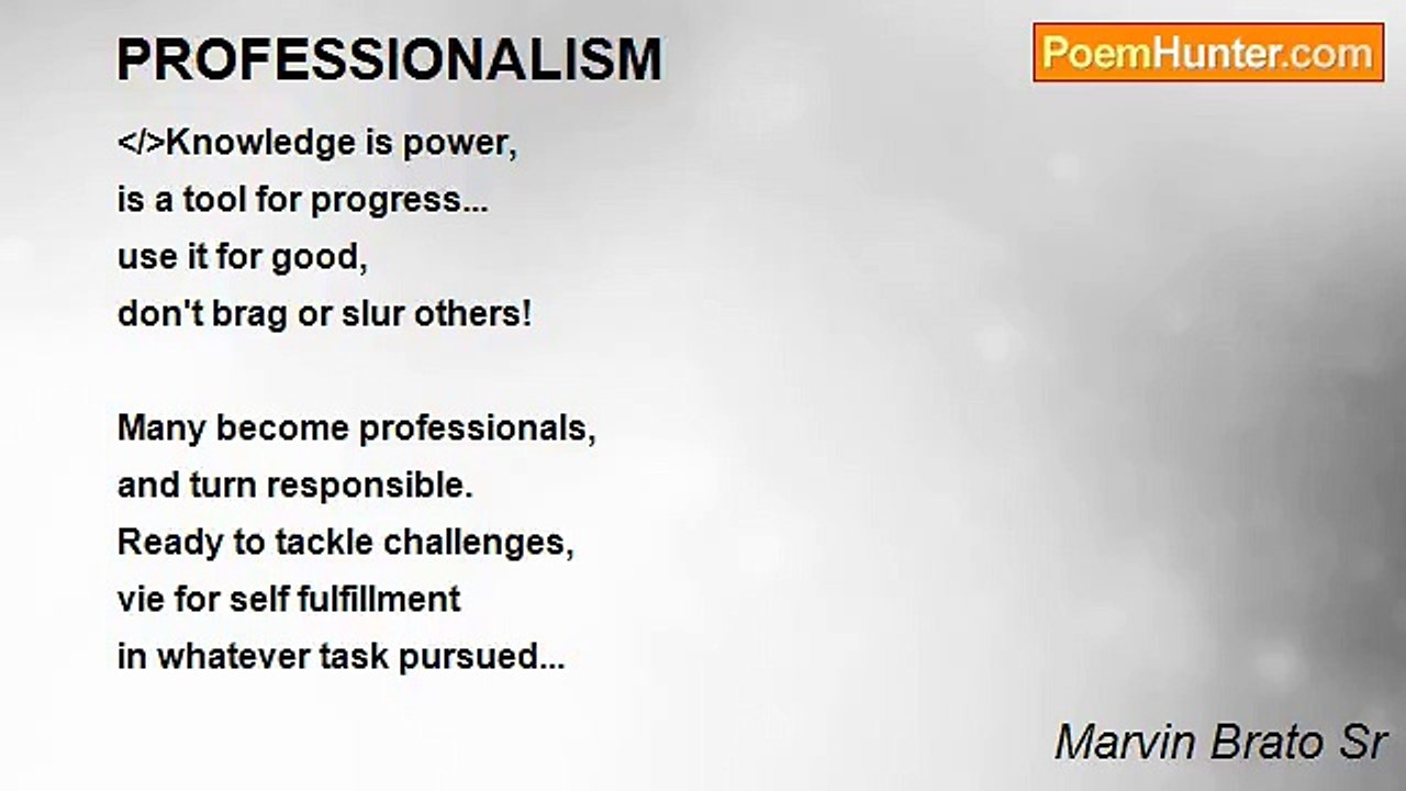 Marvin Brato Sr - PROFESSIONALISM