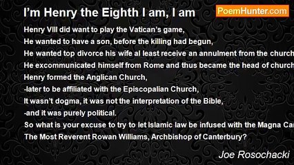 Joe Rosochacki - I’m Henry the Eighth I am, I am